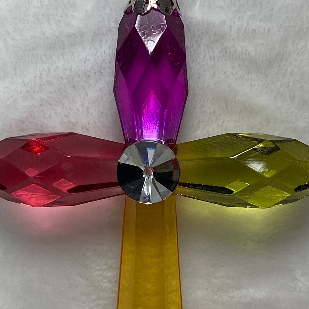 Multi Color Ganz Crystal Expressions Cross Christmas Ornament Suncatcher - Picture 11 of 13